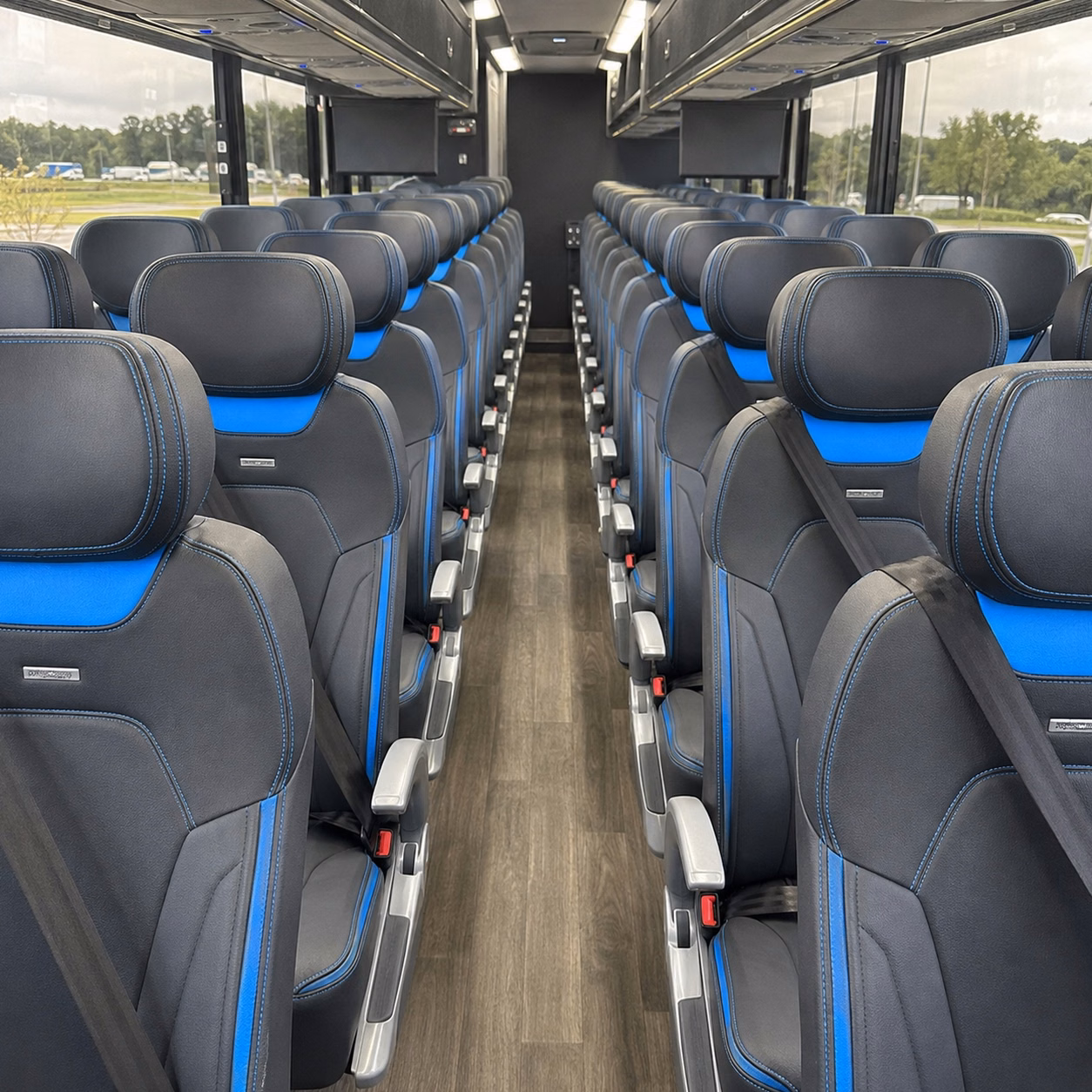 56 passenger charter bus interior
